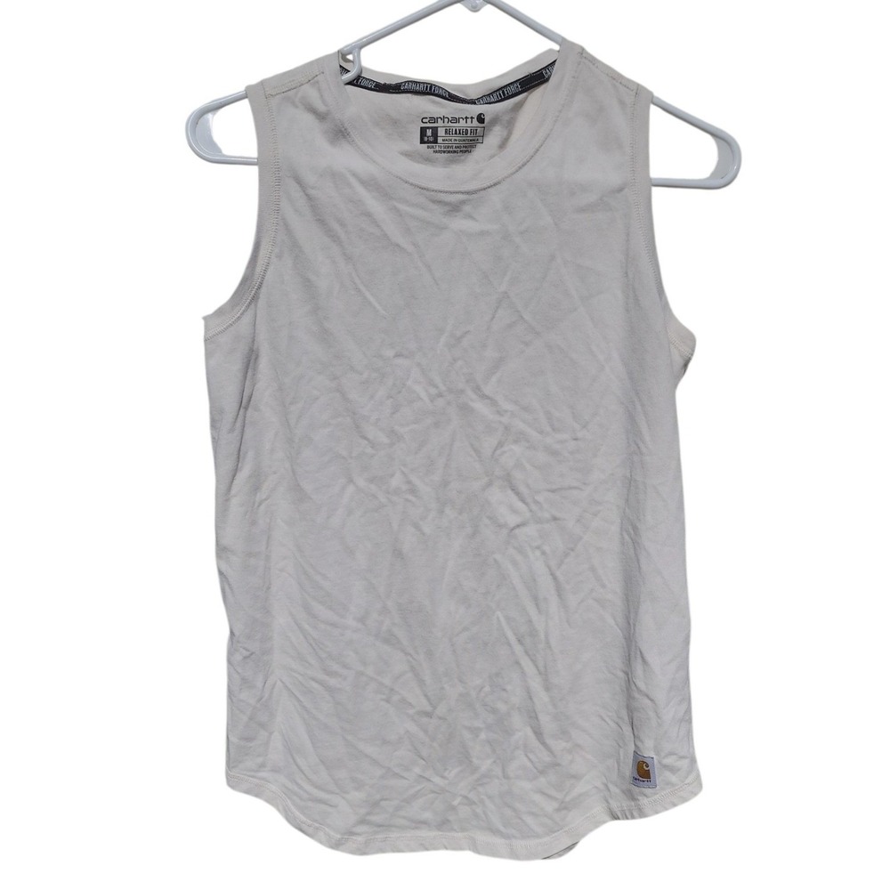 Carhartt Force Relaxed Fit Tank Top Off-White Cream TK5414-W Womens Medium